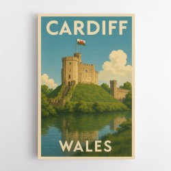 Cardiff Castle Travel Poster Wall Art
