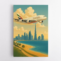 Emirates Dubai Travel Poster Wall Art