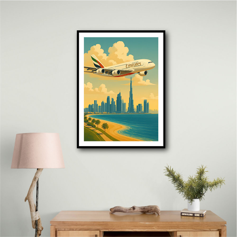 Emirates Dubai Travel Poster Wall Art Emirates Dubai Travel Poster Wall Art