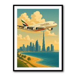 Emirates Dubai Travel Poster Wall Art