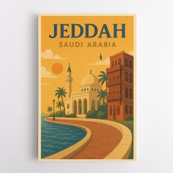 Jeddah Saudi Arabia Travel Poster 1 Wall Art