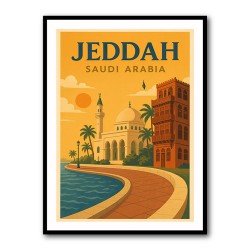 Jeddah Saudi Arabia Travel Poster 1 Wall Art