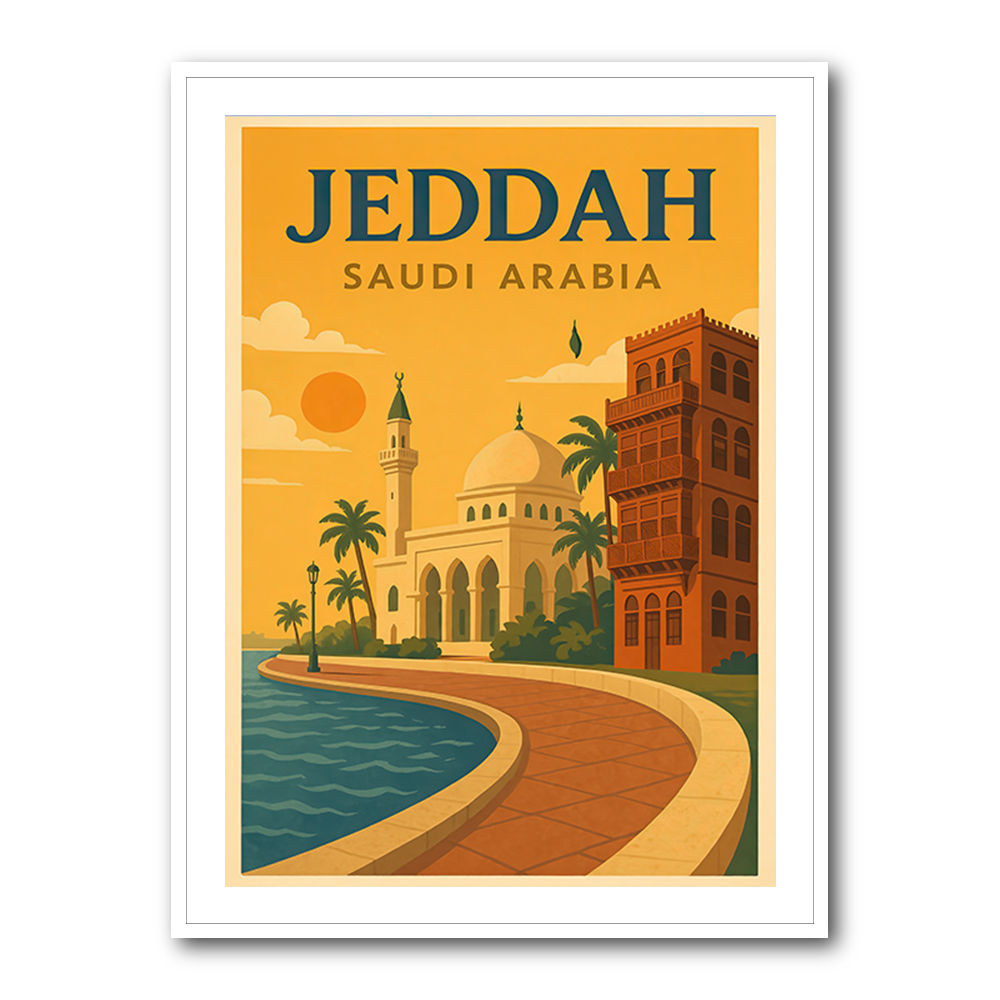 Jeddah Saudi Arabia Travel Poster 1 Wall Art Jeddah Saudi Arabia Travel Poster 1 Wall Art
