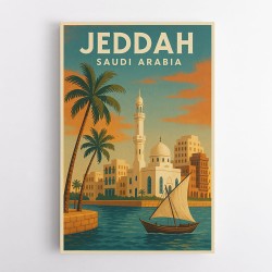 Jeddah Saudi Arabia Travel Poster Wall Art