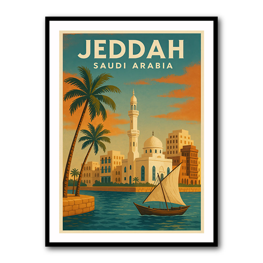 Jeddah Saudi Arabia Travel Poster Wall Art Jeddah Saudi Arabia Travel Poster Wall Art