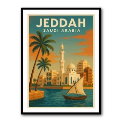 Jeddah Saudi Arabia Travel Poster Wall Art