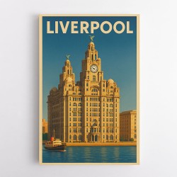 Liverpool Liver Building Travel Poster Wall Art