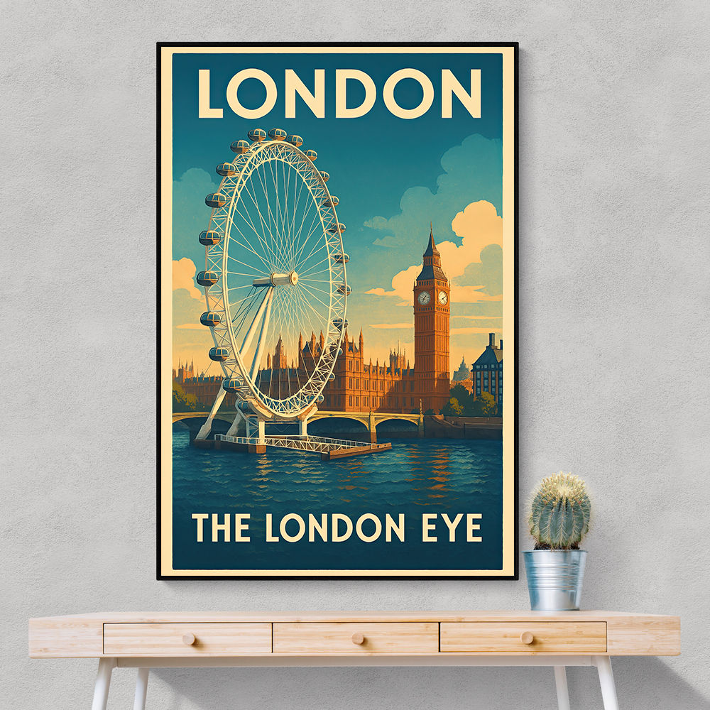 London Eye Travel Poster Wall Art London Eye Travel Poster Wall Art
