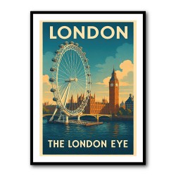 London Eye Travel Poster Wall Art