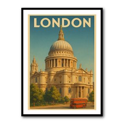 London Travel Poster St. Pauls Cathedral Wall Art