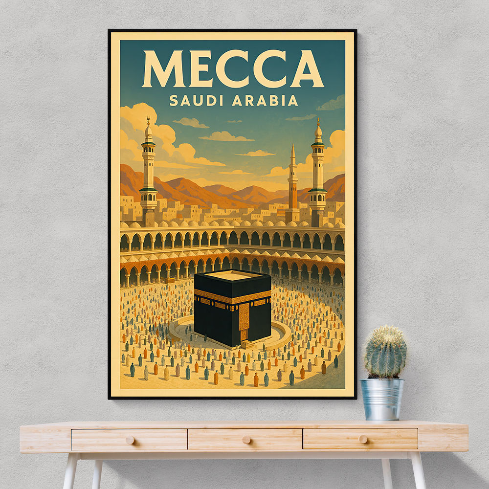 Mecca Saudi Arabia Travel Poster Wall Art Mecca Saudi Arabia Travel Poster Wall Art