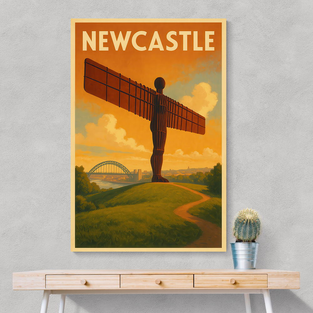 Newcastle Angel Of The North Travel Poster Wall Art