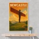 Newcastle Angel Of The North Travel Poster Wall Art