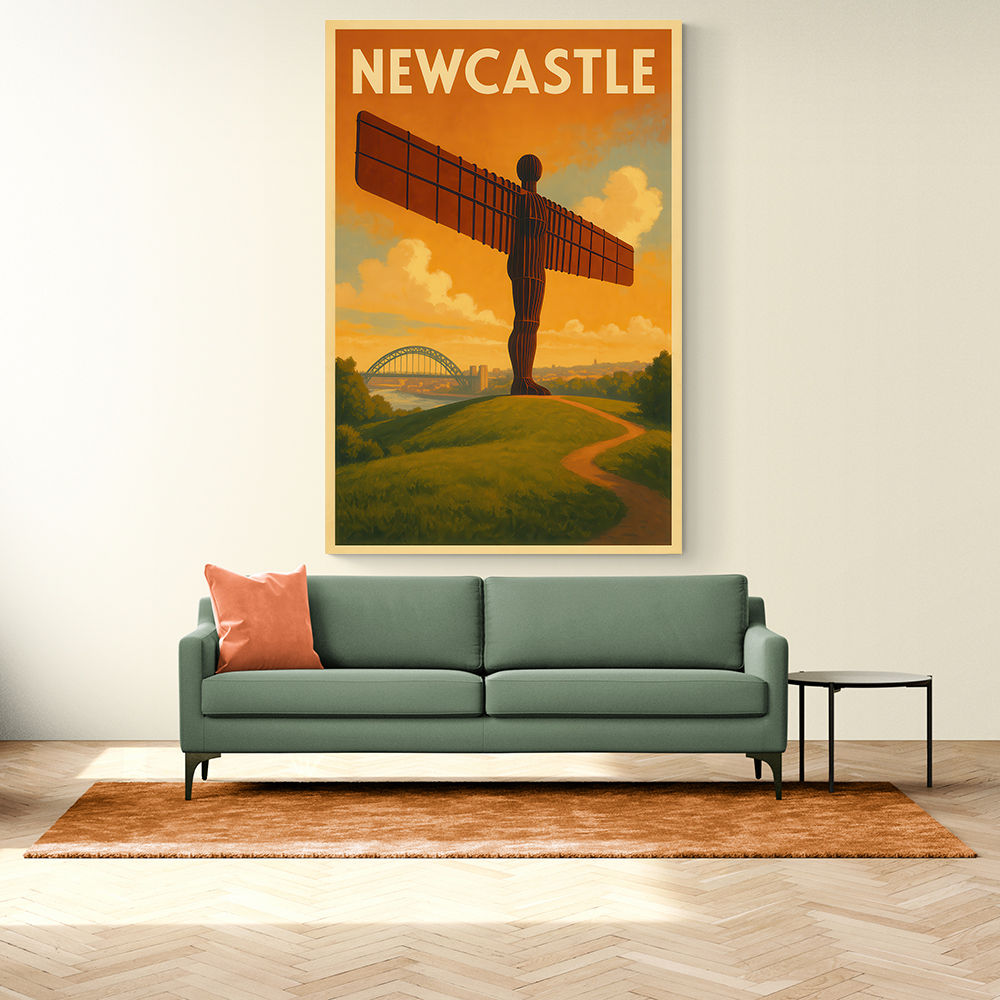 Newcastle Angel Of The North Travel Poster Wall Art