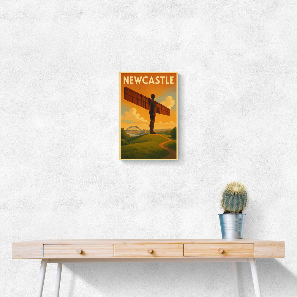 Newcastle Angel Of The North Travel Poster Wall Art