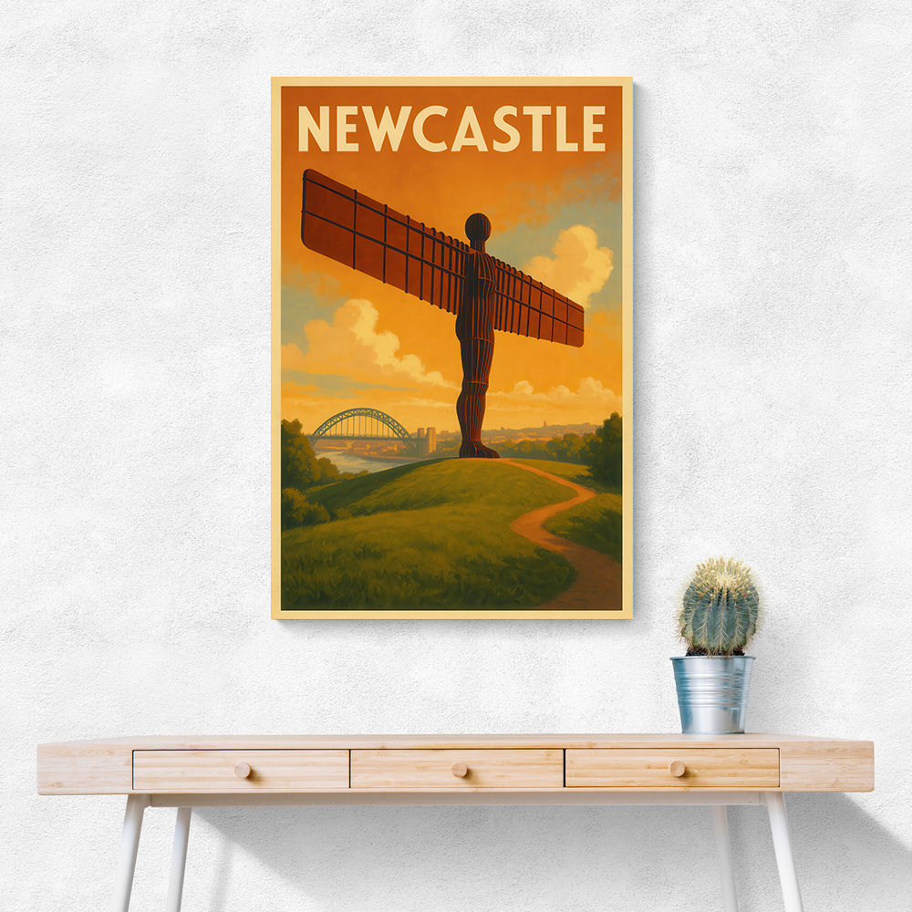 Newcastle Angel Of The North Travel Poster Wall Art