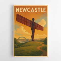 Newcastle Angel Of The North Travel Poster Wall Art