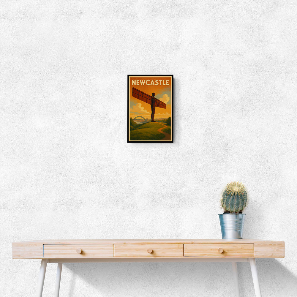 Newcastle Angel Of The North Travel Poster Wall Art