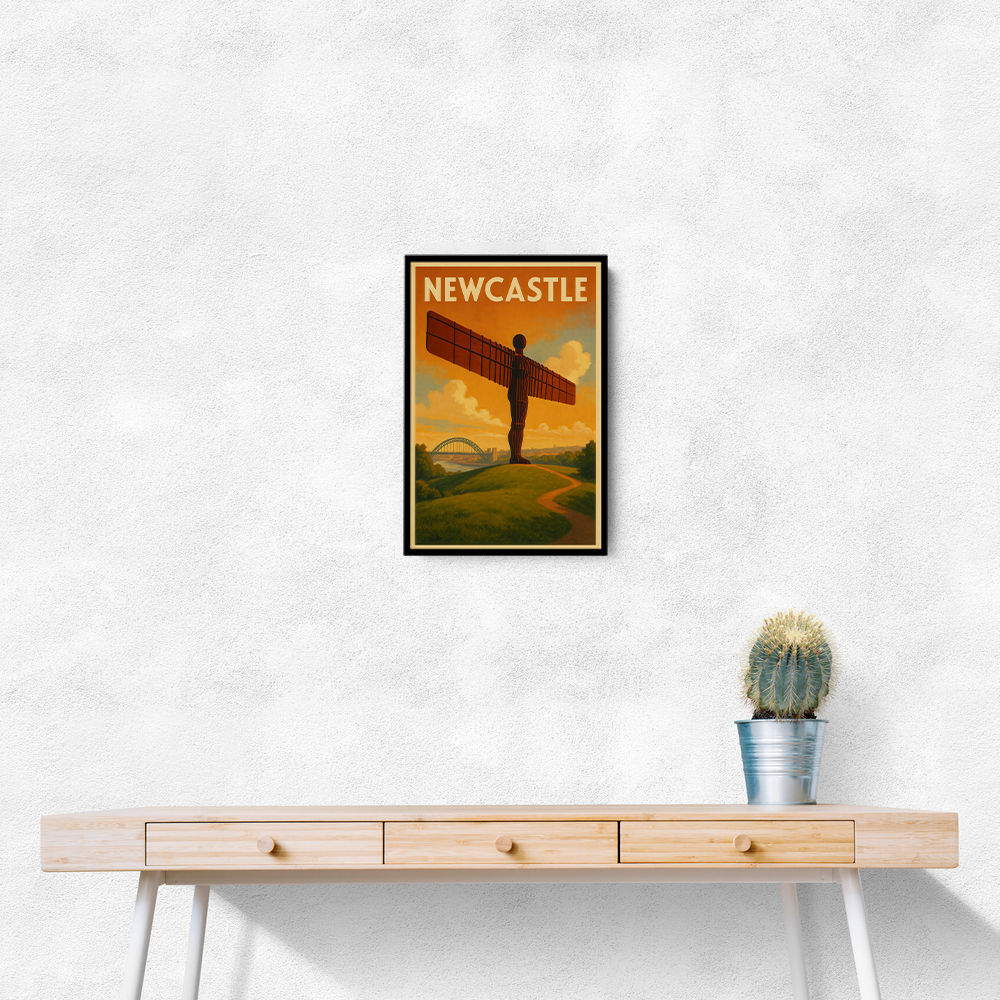Newcastle Angel Of The North Travel Poster Wall Art