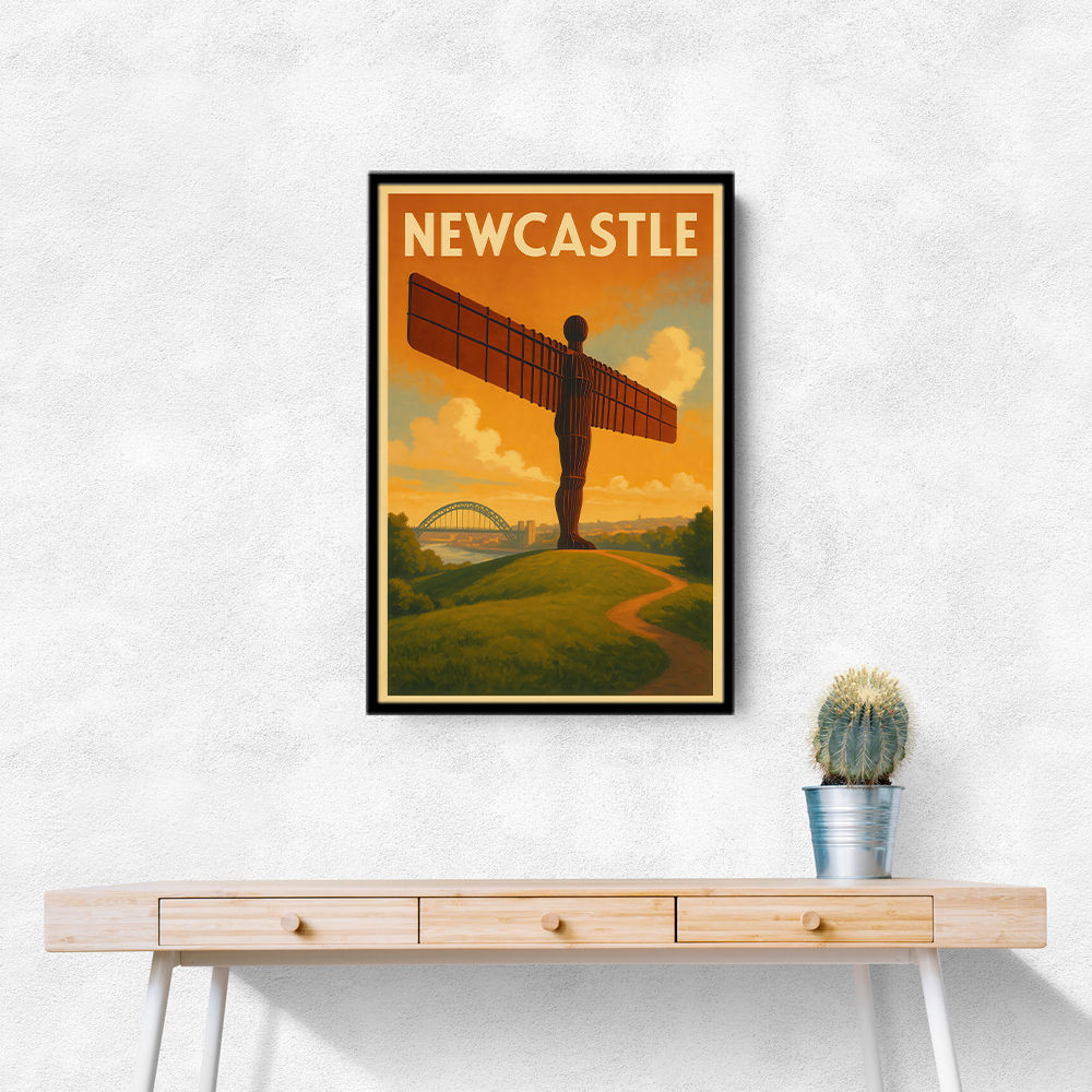 Newcastle Angel Of The North Travel Poster Wall Art