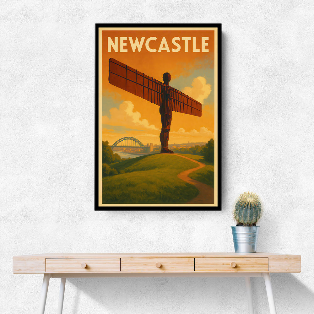 Newcastle Angel Of The North Travel Poster Wall Art
