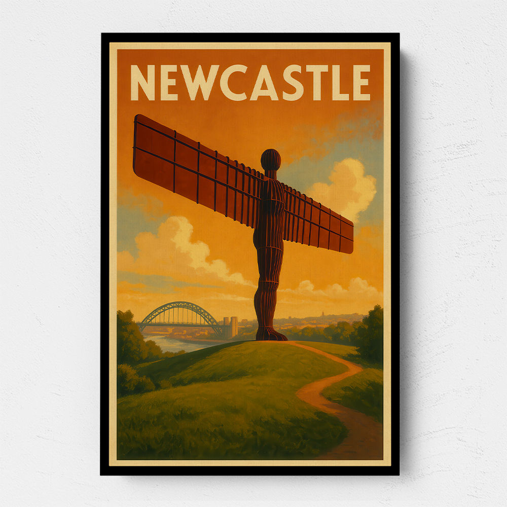 Newcastle Angel Of The North Travel Poster Wall Art