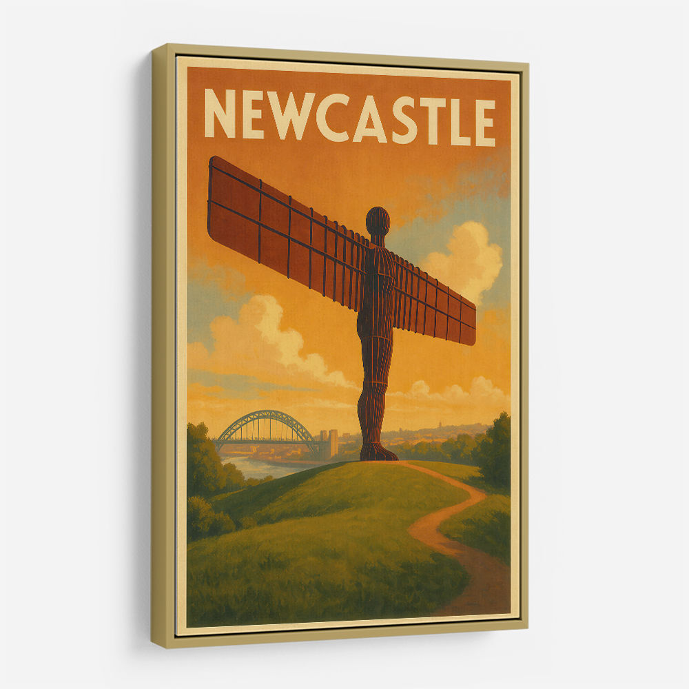 Newcastle Angel Of The North Travel Poster Wall Art