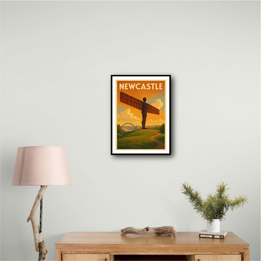 Newcastle Angel Of The North Travel Poster Wall Art
