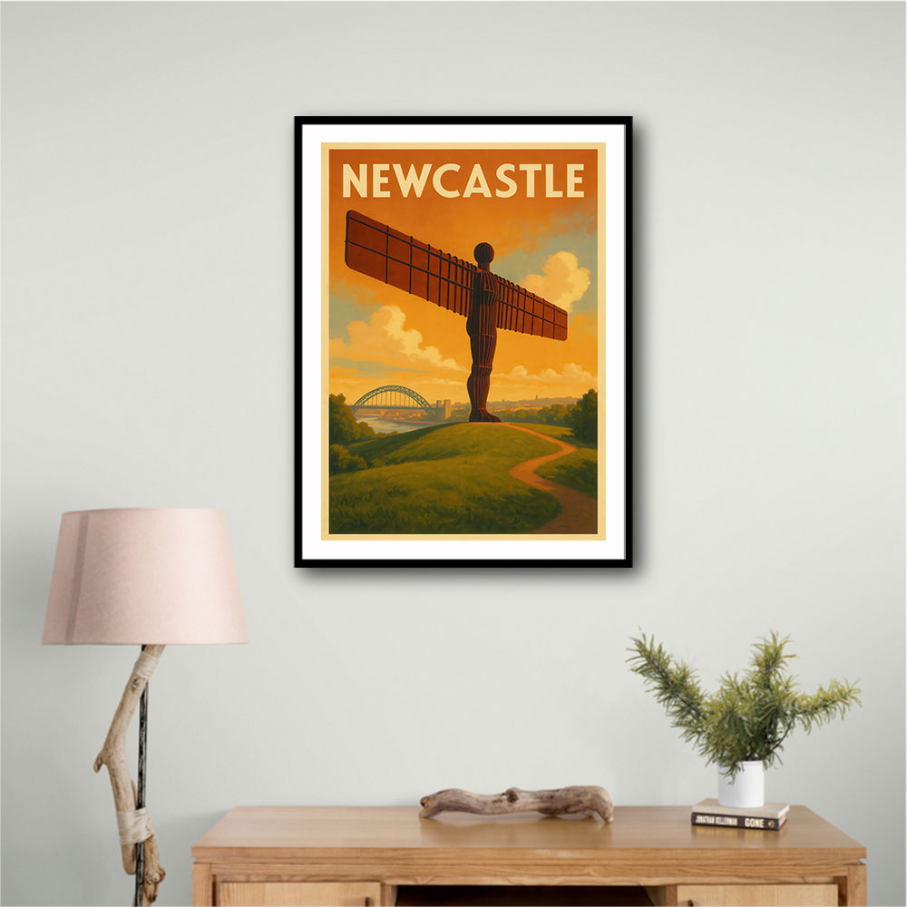 Newcastle Angel Of The North Travel Poster Wall Art