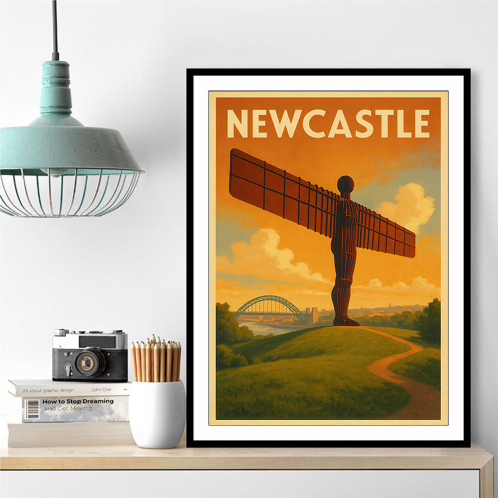 Newcastle Angel Of The North Travel Poster Wall Art
