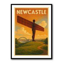 Newcastle Angel Of The North Travel Poster Wall Art