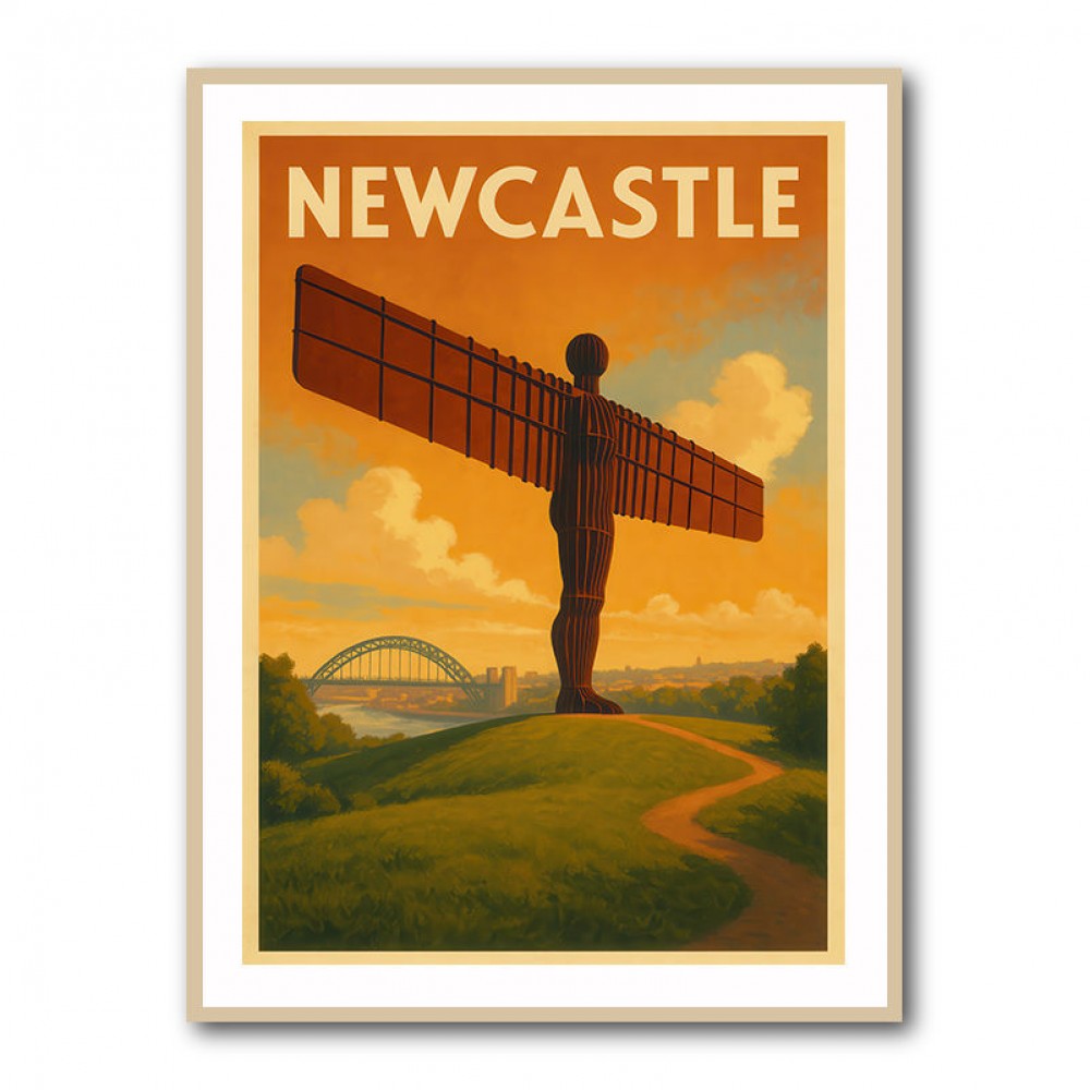 Newcastle Angel Of The North Travel Poster Wall Art