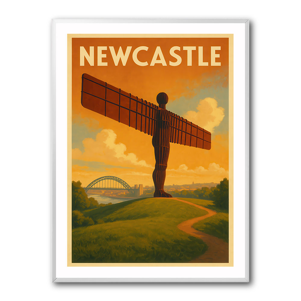Newcastle Angel Of The North Travel Poster Wall Art