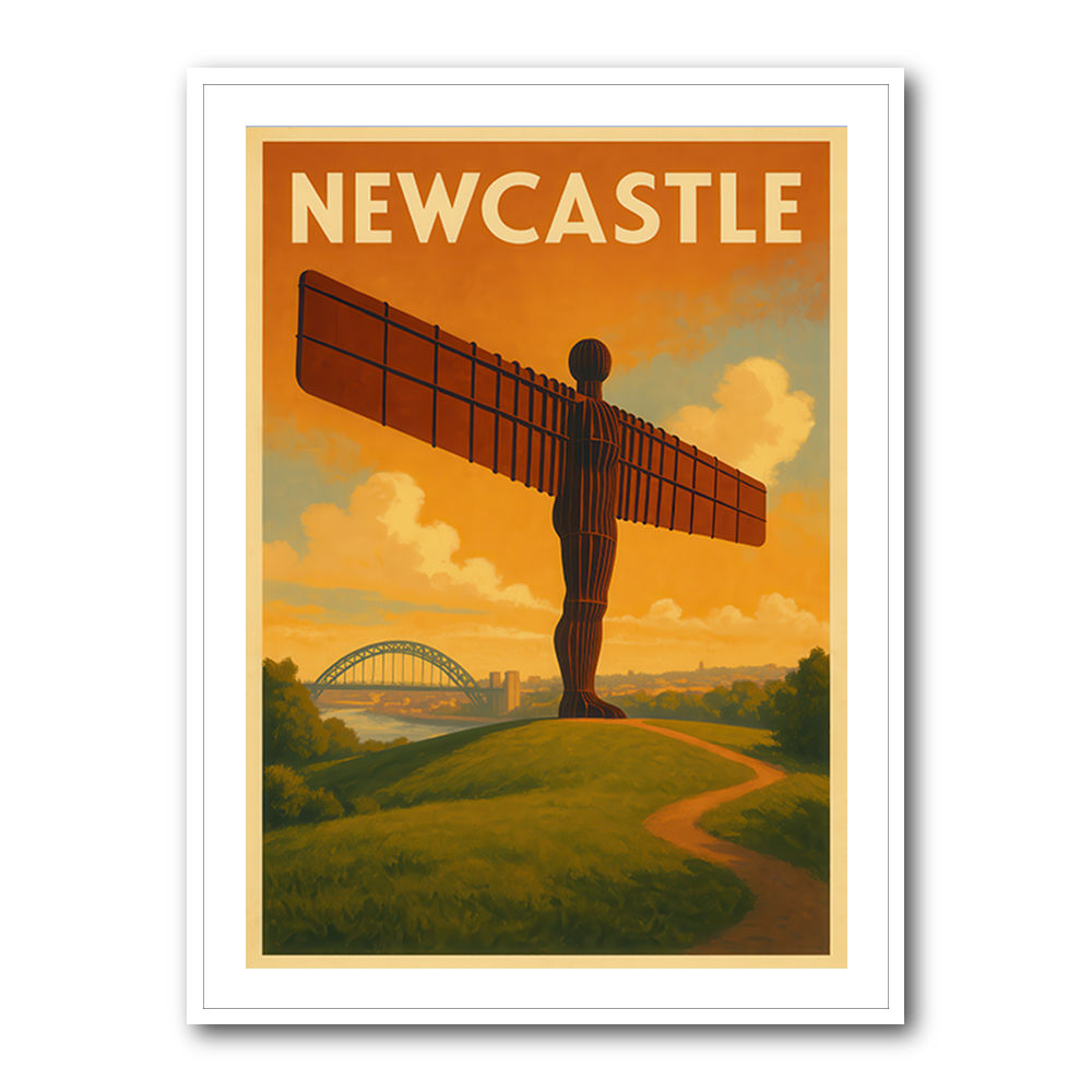 Newcastle Angel Of The North Travel Poster Wall Art