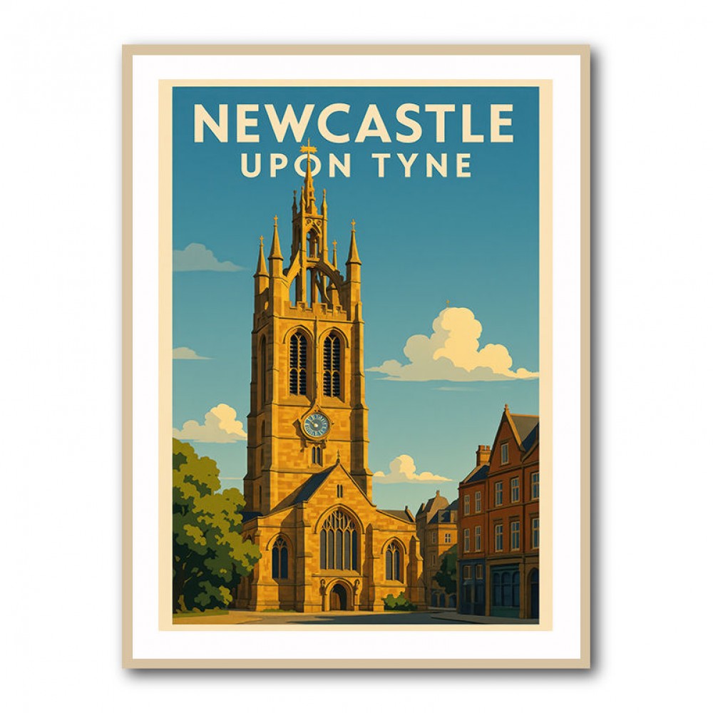 Newcastle Travel Poster 2 Wall Art