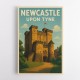 Newcastle Travel Poster 4 Wall Art