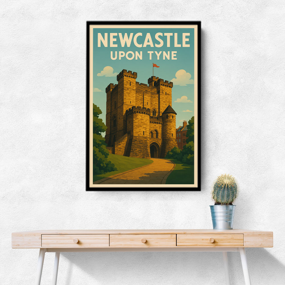 Newcastle Travel Poster 4 Wall Art