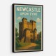 Newcastle Travel Poster 4 Wall Art