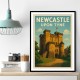 Newcastle Travel Poster 4 Wall Art