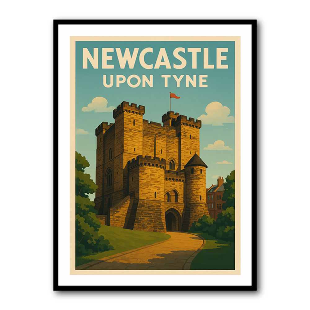 Newcastle Travel Poster 4 Wall Art