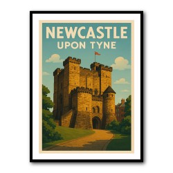 Newcastle Travel Poster 4 Wall Art