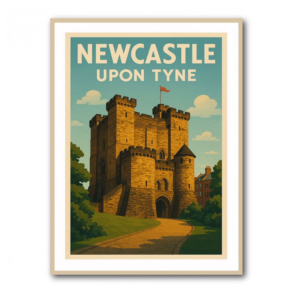 Newcastle Travel Poster 4 Wall Art