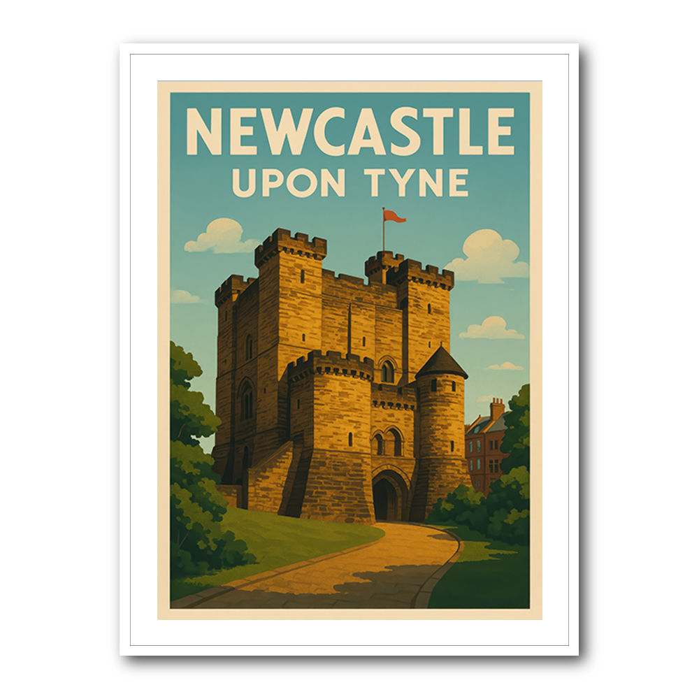 Newcastle Travel Poster 4 Wall Art