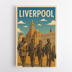 The Beatles Liverpool Travel Poster Wall Art