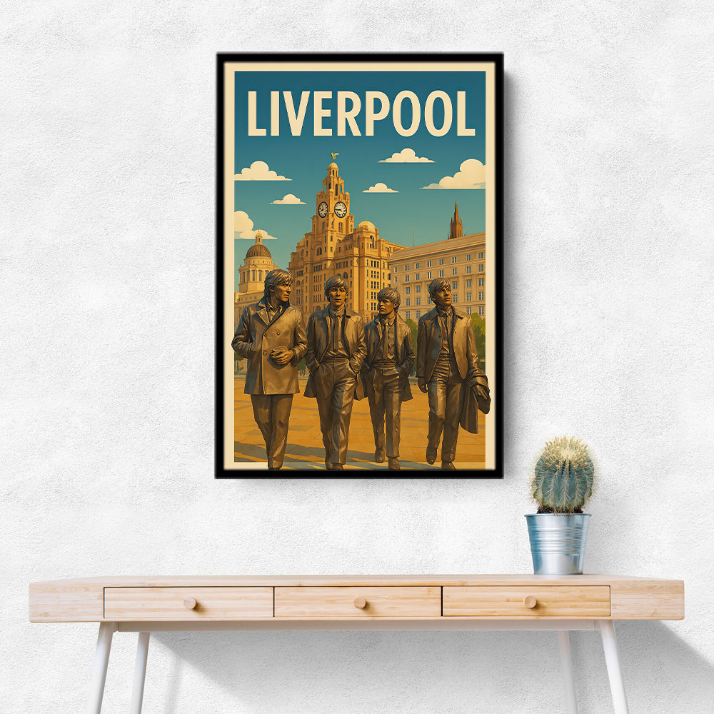 The Beatles Liverpool Travel Poster Wall Art The Beatles Liverpool Travel Poster Wall Art