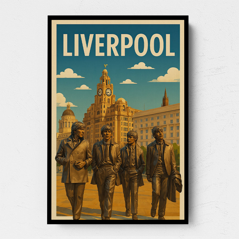 The Beatles Liverpool Travel Poster Wall Art The Beatles Liverpool Travel Poster Wall Art