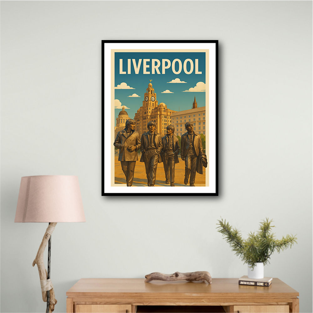 The Beatles Liverpool Travel Poster Wall Art The Beatles Liverpool Travel Poster Wall Art