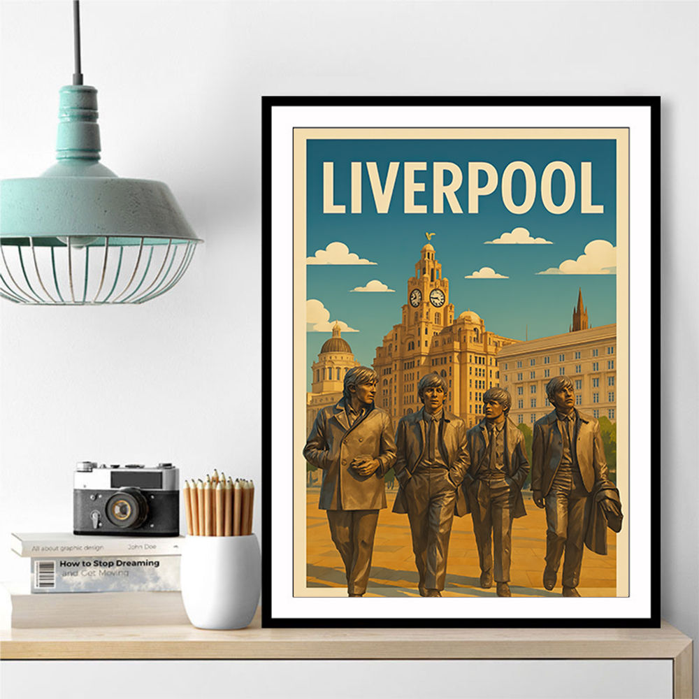The Beatles Liverpool Travel Poster Wall Art The Beatles Liverpool Travel Poster Wall Art