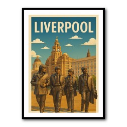The Beatles Liverpool Travel Poster Wall Art
