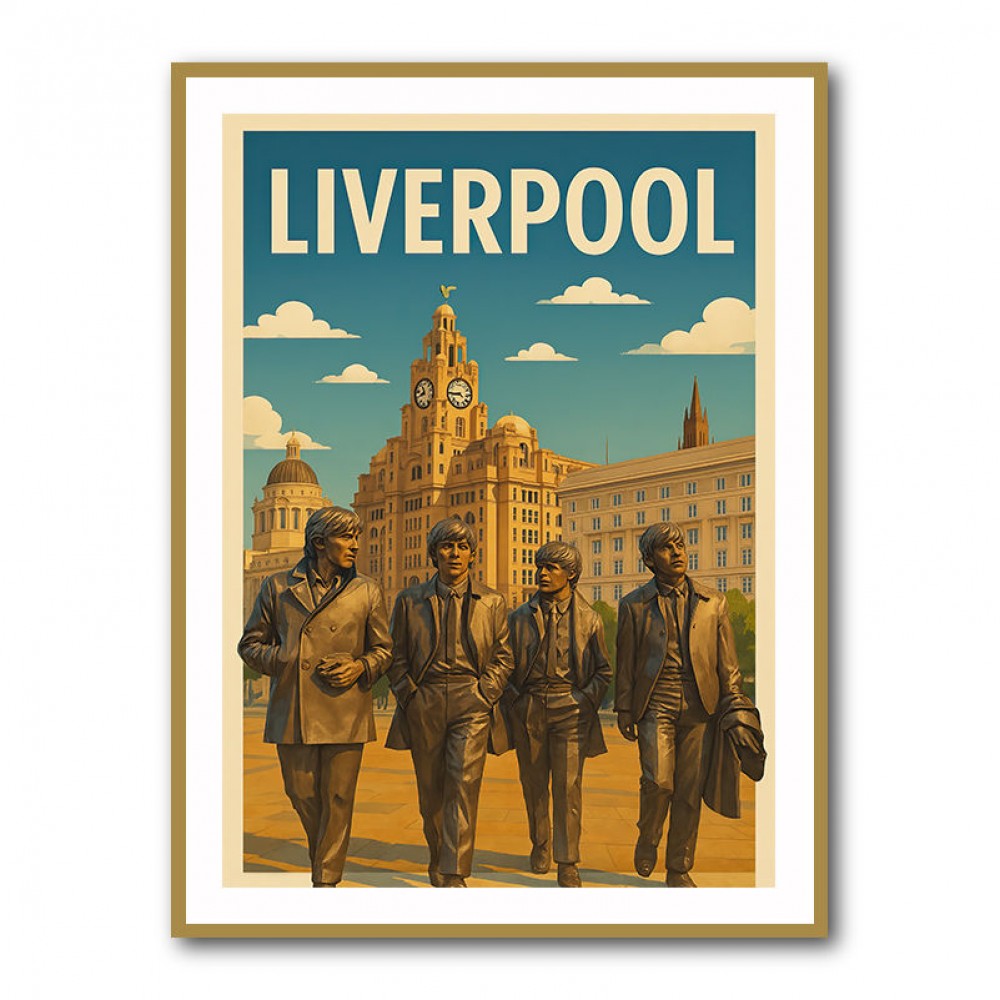 The Beatles Liverpool Travel Poster Wall Art The Beatles Liverpool Travel Poster Wall Art